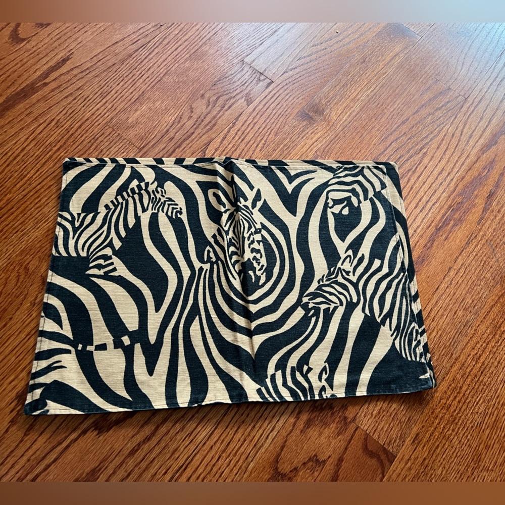 NWOT Zebra print handmade place mats set of 4. - Picture 3 of 6
